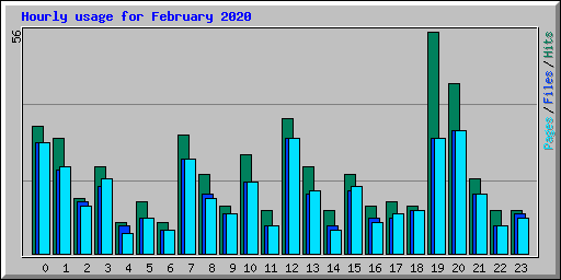 Hourly usage for February 2020