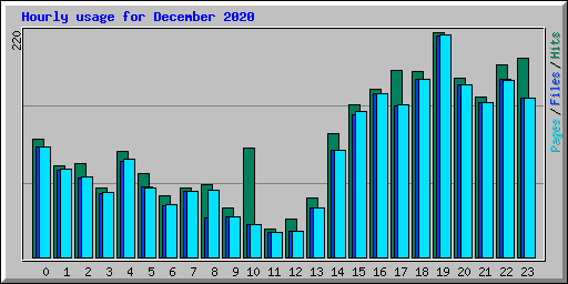 Hourly usage for December 2020