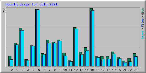 Hourly usage for July 2021