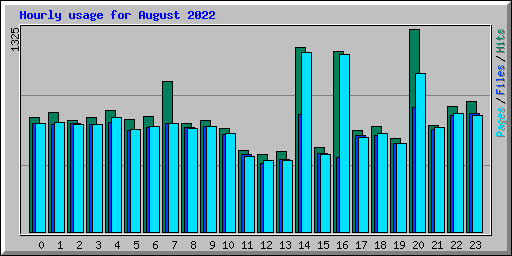 Hourly usage for August 2022